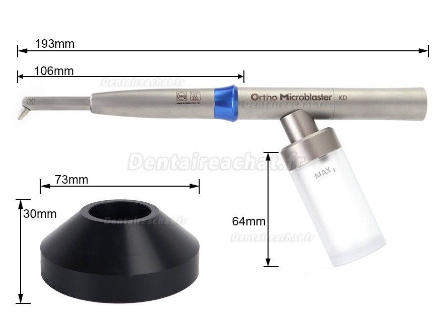 Micro sableuse dentaire dentaire à l'oxyde d'aluminium (compatible avec le raccord KAVO)